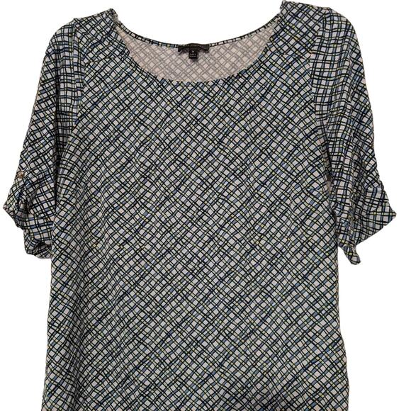 The Limited Blue/Green/Yellow Geometric Top, M - Picture 1 of 4